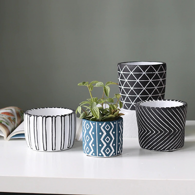 HomeQuill™ Retro Geometric Flower Pots