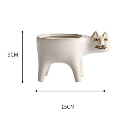 HomeQuill™ Ceramic Cat Flower Pots