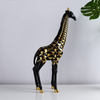 HomeQuill™ Black and Gold Geometric Giraffe Statue