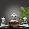 HomeQuill™ Modern B&W Yoga Frog Figurines