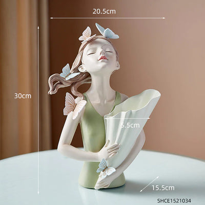 HomeQuill™ Butterfly Girl Vase Tabletop