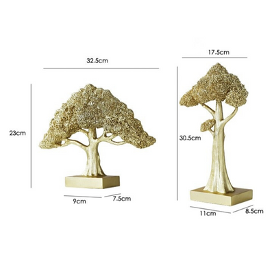 HomeQuill™ Golden Money Tree Statue