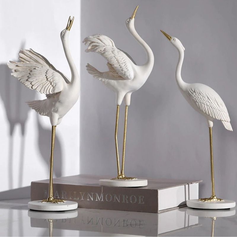 HomeQuill™ Classical Crane Statue Set