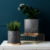 HomeQuill™ Black Marble Ceramic Flowerpot