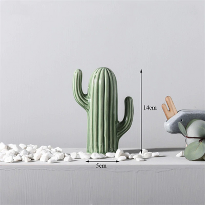 HomeQuill™ Ceramic Cactus Figurines