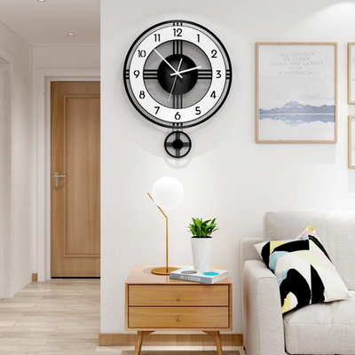 HomeQuill™ Modern Pendulum Quartz Wall Clock