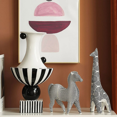 HomeQuill™ Modern B&W Animal Figurines