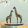 HomeQuill™ Black and Gold Geometric Giraffe Statue