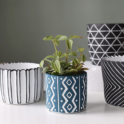 HomeQuill™ Retro Geometric Flower Pots