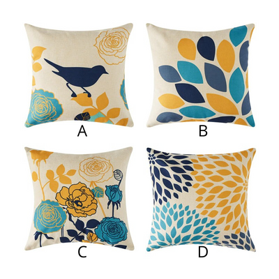 HomeQuill™ Premium Decorative Flowers n' Birds Pillow Cases