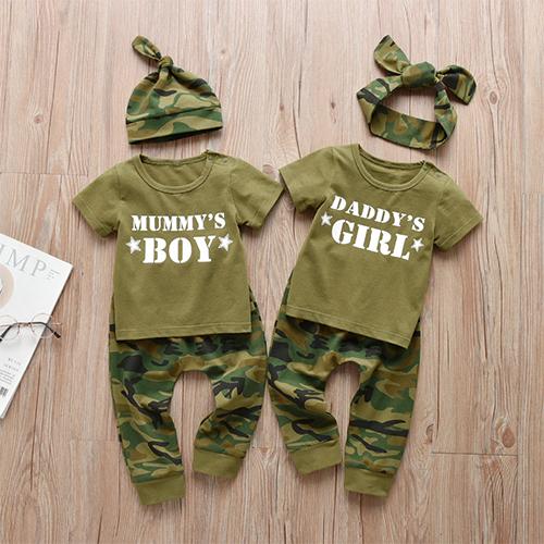 MiniFits™ 3 Piece Baby Camo Pajama Set BlueRove 