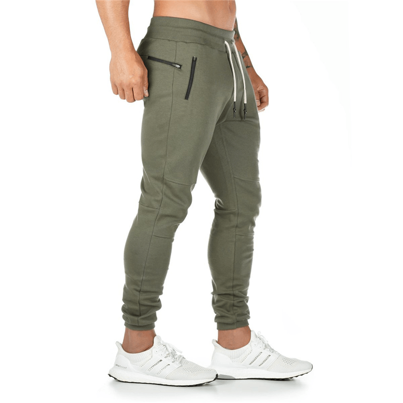 FlexCo™ Fitted Men’s Casual Sweatpants BlueRove XL Plain Army Green 