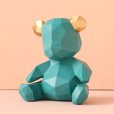 HomeQuill™ Modern Geometric Teddy Bear Figurine