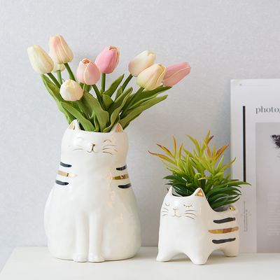 HomeQuill™ Minimalist Japanese Cat Flower Pots