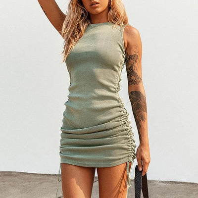 Fresh n' Fab Ribbed O Neck Bodycon Dress