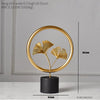 HomeQuill™ Golden Metal Leaf Tabletop Statue