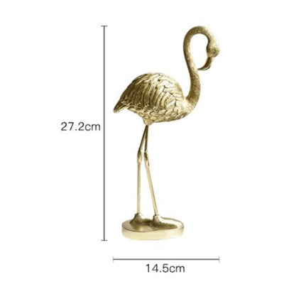 HomeQuill™ Luxury Golden Flamingo Figurines