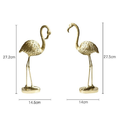 HomeQuill™ Luxury Golden Flamingo Figurines