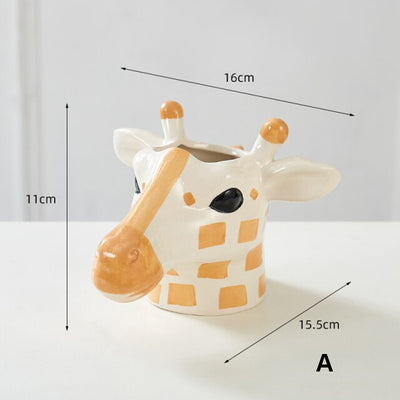 HomeQuill™ Modern Giraffe Head Flower Pots