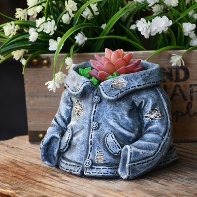 HomeQuill™ Denim Wear Garden Pot Decor