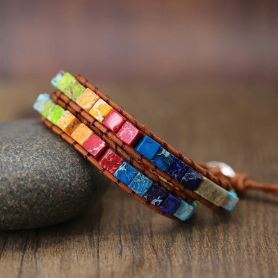 TrendCo™ Chakra Boho Leather Wrap Bracelet