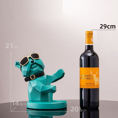 HomeQuill™ Modern Geometric French Bulldog Wine Holder