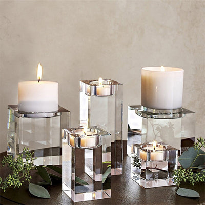 HomeQuill™ Crystal Glass Candle Holder