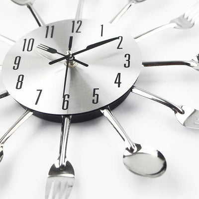 HomeQuill™ Cutlery Theme Kitchen Wall Clock