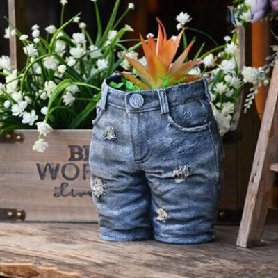 HomeQuill™ Denim Wear Garden Pot Decor