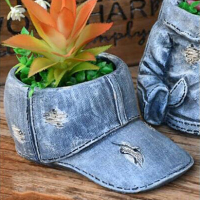 HomeQuill™ Denim Wear Garden Pot Decor