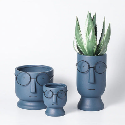 HomeQuill™ Boy & Glasses Flower Pot