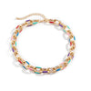 FashionChic™ Color-Spotted Gold Chain Necklace & Bracelet