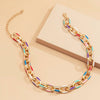 FashionChic™ Color-Spotted Gold Chain Necklace & Bracelet