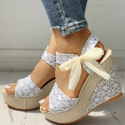 Everything Lace Is Leisure Platform Heels