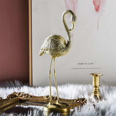 HomeQuill™ Luxury Golden Flamingo Figurines