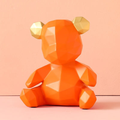 HomeQuill™ Modern Geometric Teddy Bear Figurine