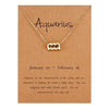 Gold Zodiac Necklace for Women HomeQuill Aquarius