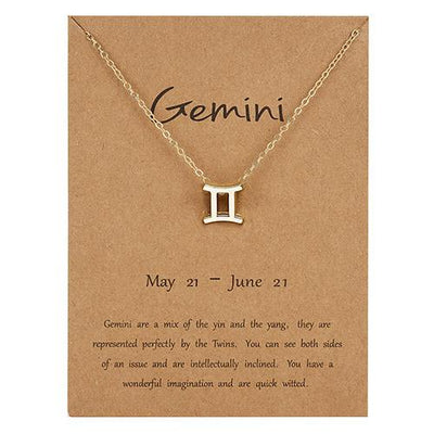 Gold Zodiac Necklace for Women HomeQuill Gemini