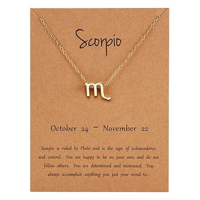 Gold Zodiac Necklace for Women HomeQuill Scorpio